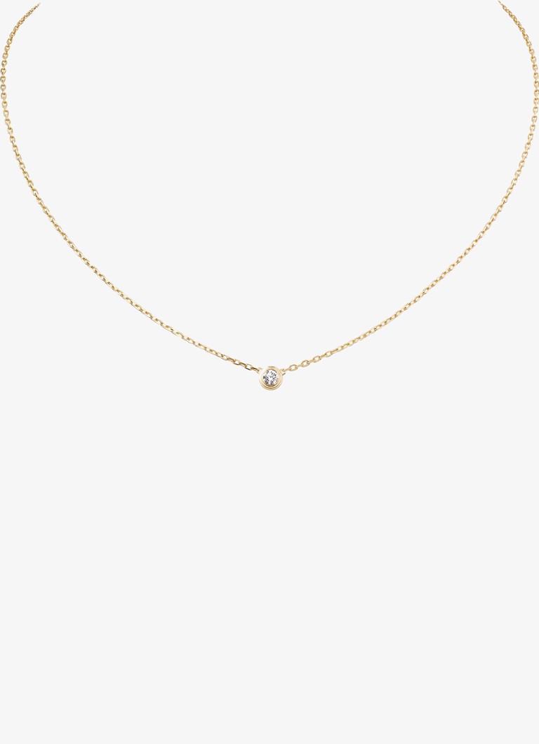 Cartier Dames Cartier d'Amour ketting, groot model van 18 karaat geelgoud met 0.18 ct diamant CRB7215500 in de kleur Geelgoud