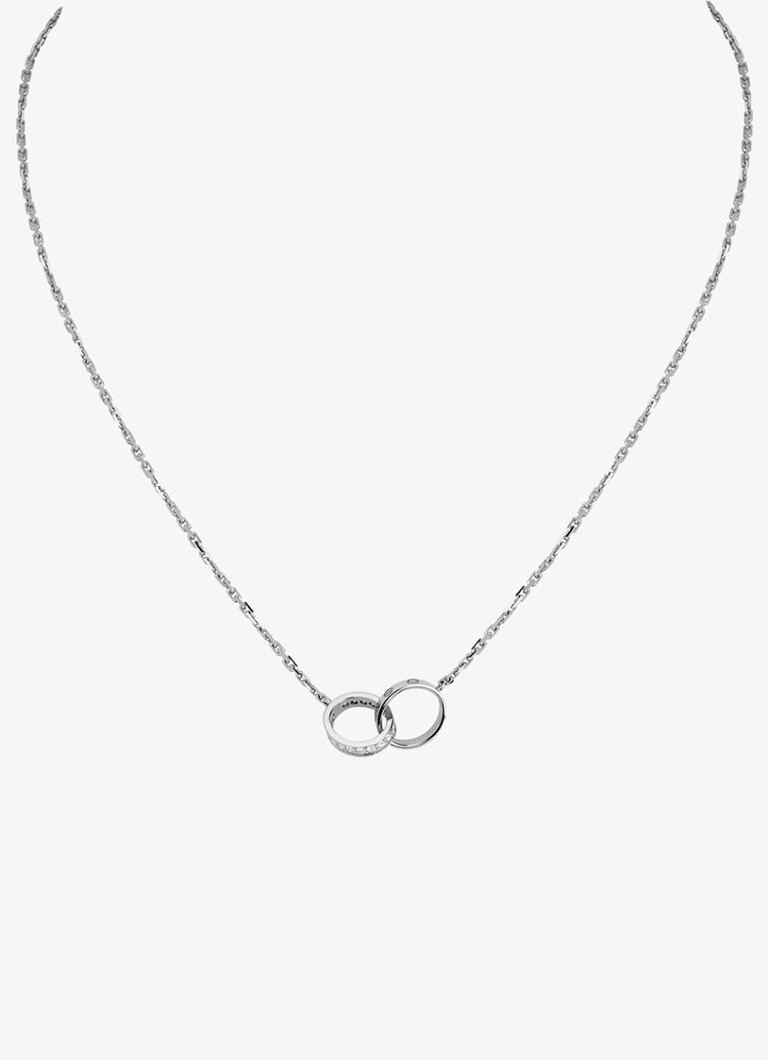 Cartier Dames LOVE ketting van 18 karaat witgoud met 0.22 ct diamant CRB7013700 in de kleur Witgoud