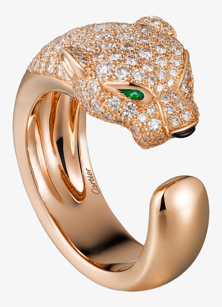 Cartier Dames Panthère de Cartier ring, middel model van 18 karaat roségoud met 1.15 ct diamant CRN4742200 in de kleur Roségoud