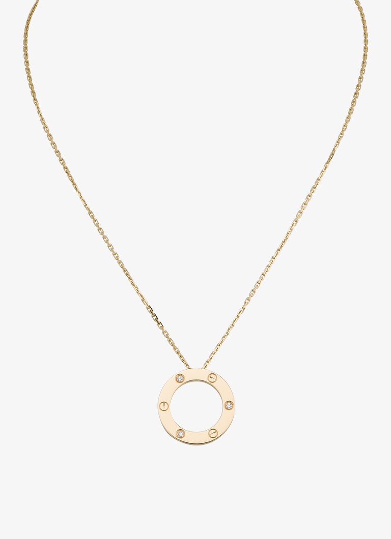 Cartier Dames LOVE ketting van 18 karaat geelgoud met 0.07 ct diamant CRB70145 in de kleur Geelgoud
