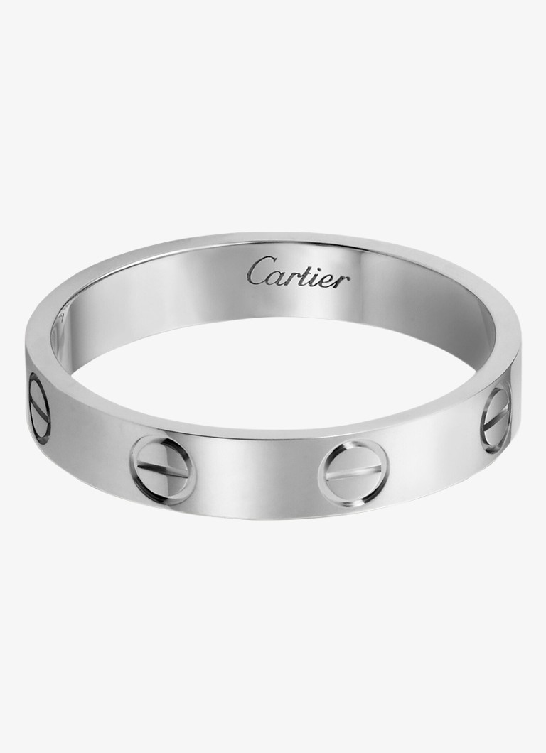 Cartier Heren LOVE trouwring van platina CRB40853 in de kleur Witgoud