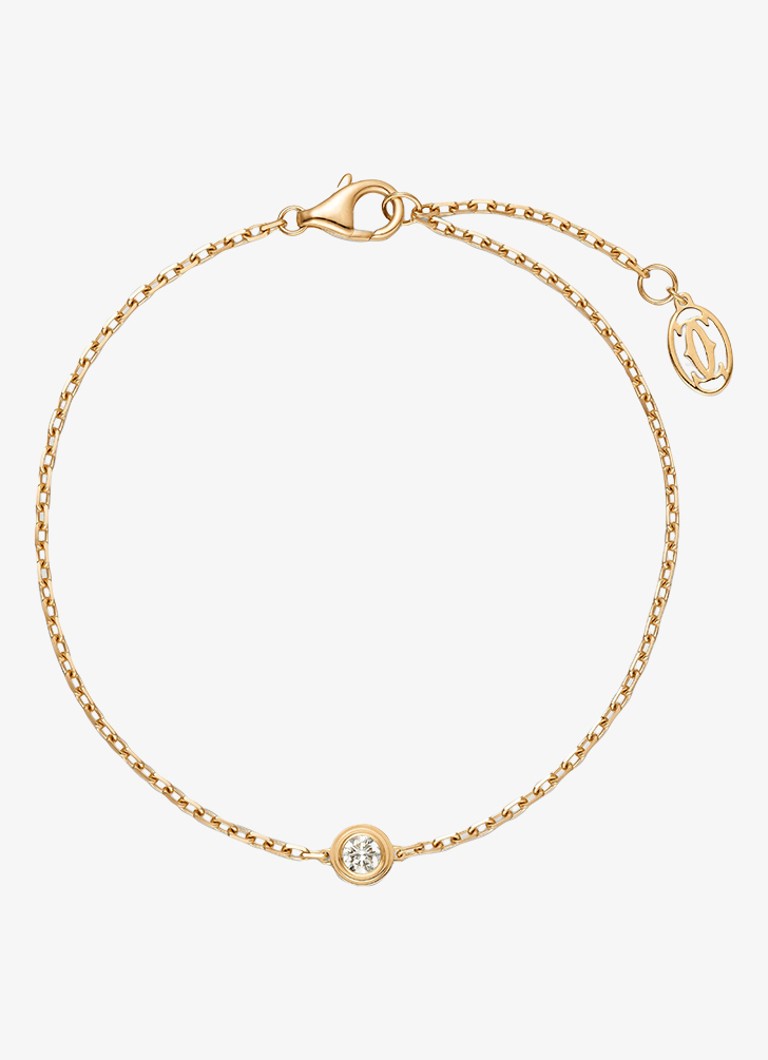 Cartier Dames Cartier d'Amour armband, middel model van 18 karaat geelgoud met 0.13 ct met diamant CRB6062917 in de kleur Geelgoud