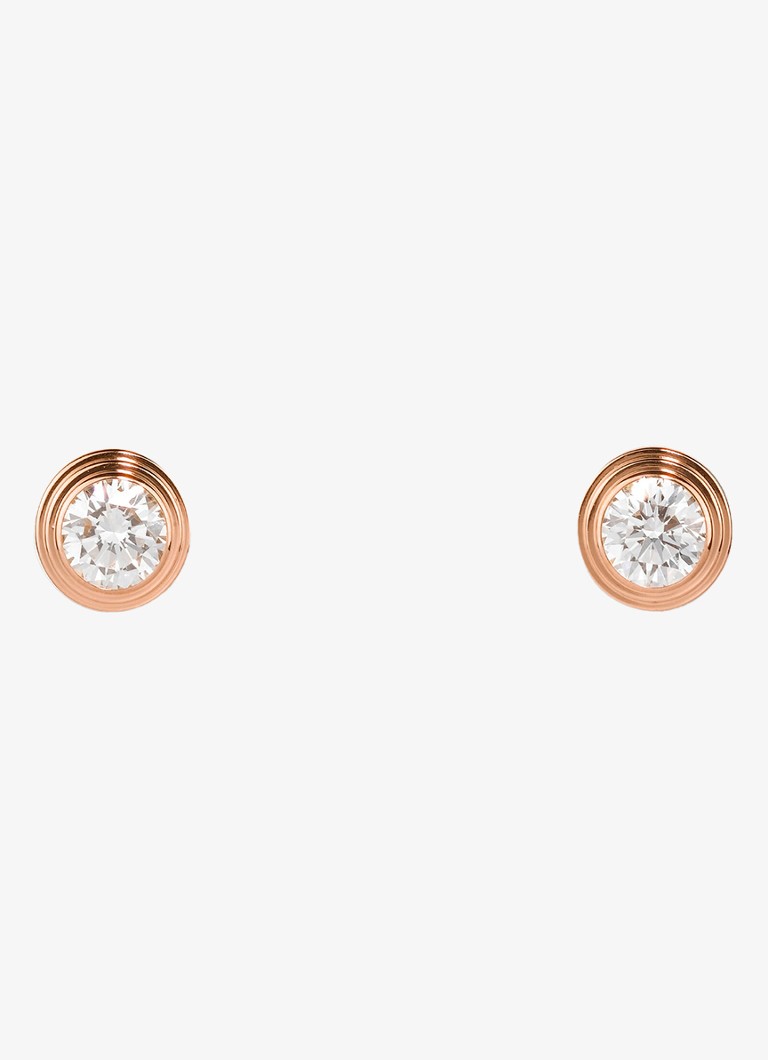 Cartier Dames Cartier d'Amour oorknopjes, medium model van 18 karaat roségoud met 0.26 ct diamant CRB80415 in de kleur Roségoud