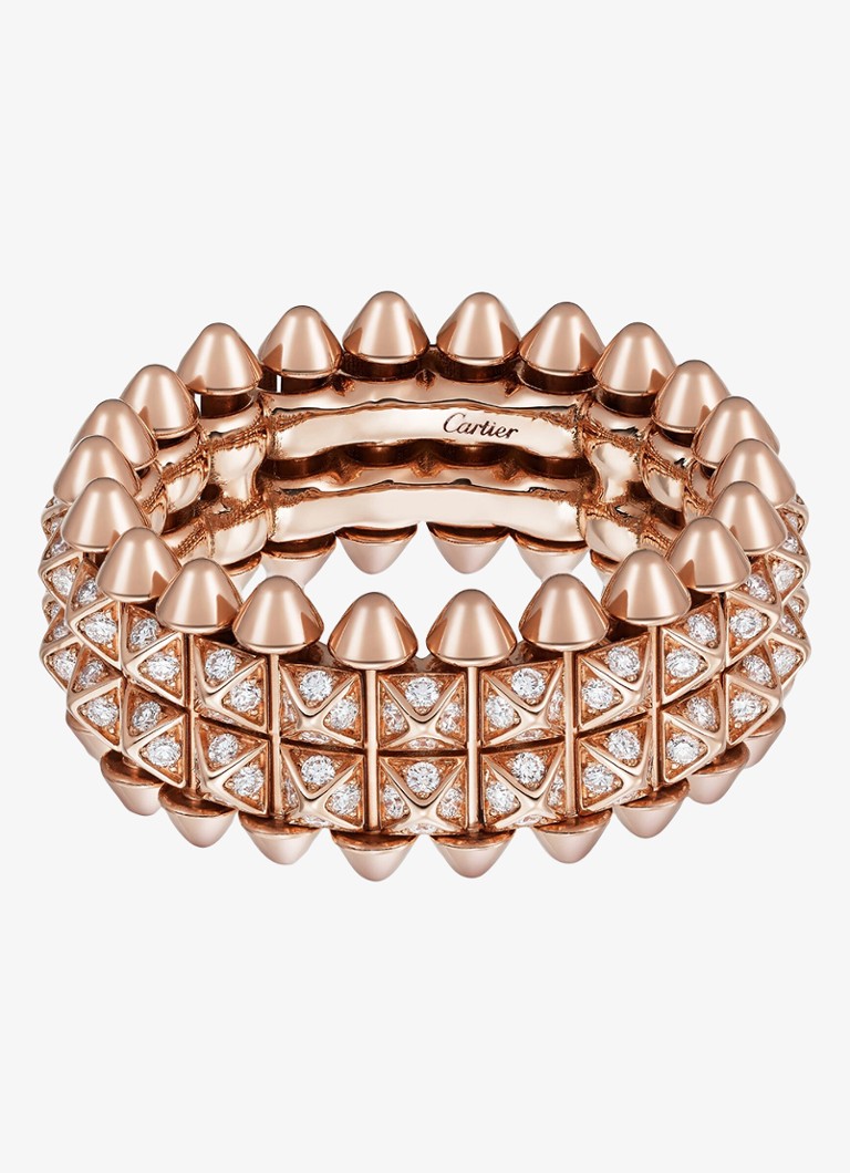 Cartier Dames Clash de Cartier ring van 18 karaat roségoud met diamant CRB42379 in de kleur Roségoud