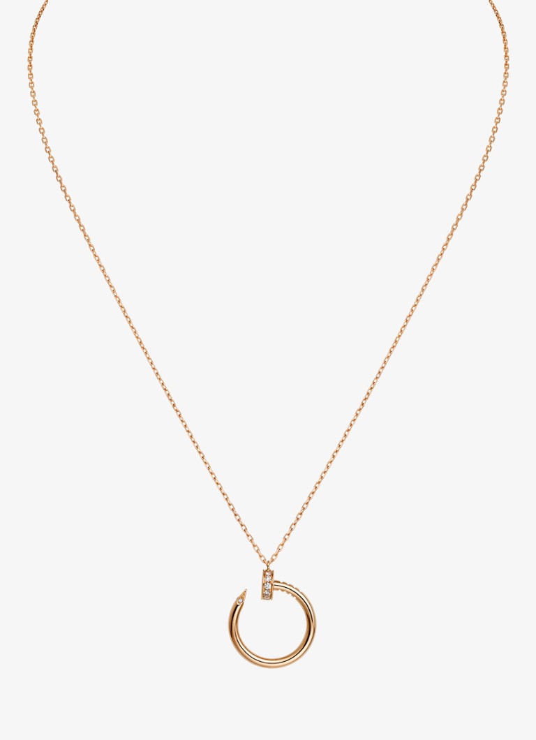 Cartier Dames Juste un Clou ketting van 18 karaat roségoud met 0.12 diamant CRB7224887 in de kleur Roségoud