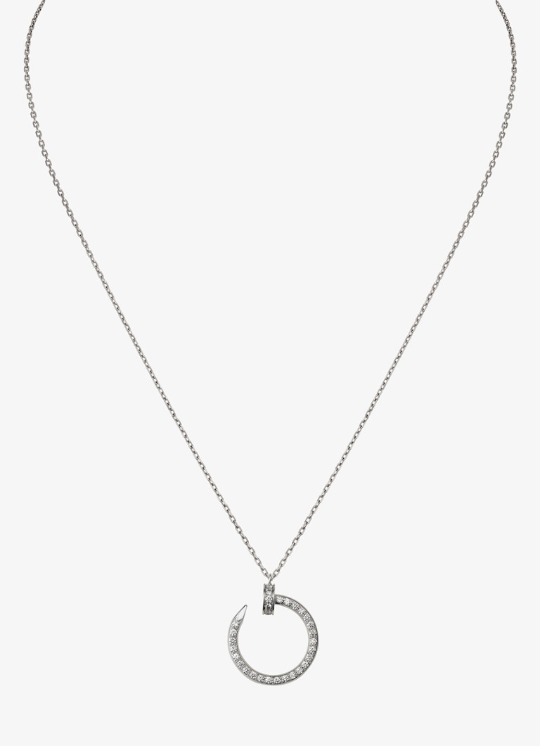 Cartier Dames Juste un Clou ketting van 18 karaat witgoud met 0.38 ct diamant CRB7224897 in de kleur Witgoud