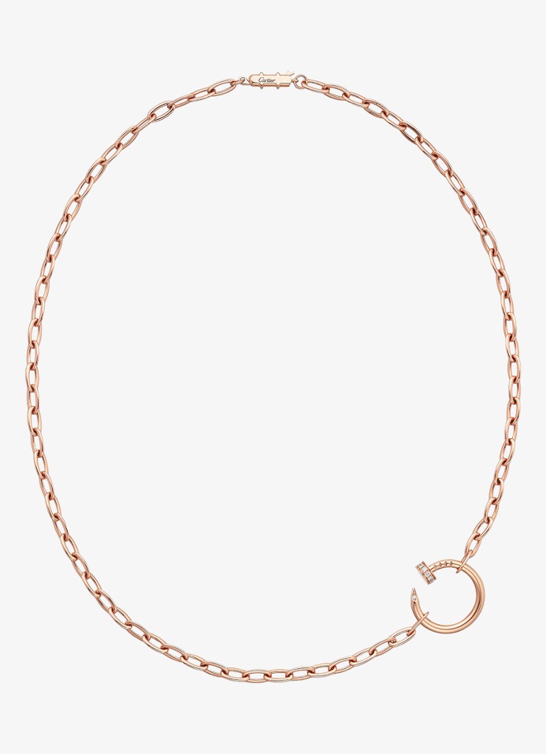 Cartier Dames Juste un Clou ketting van 18 karaat roségoud met 0.13 ct diamant CRB7224902 in de kleur Roségoud