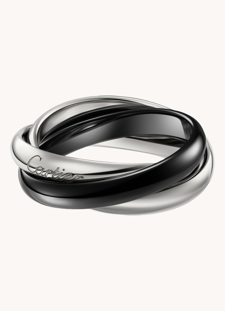 Cartier Dames Trinity ring medium van 18 karaat witgoud CRB4234100 in de kleur Witgoud