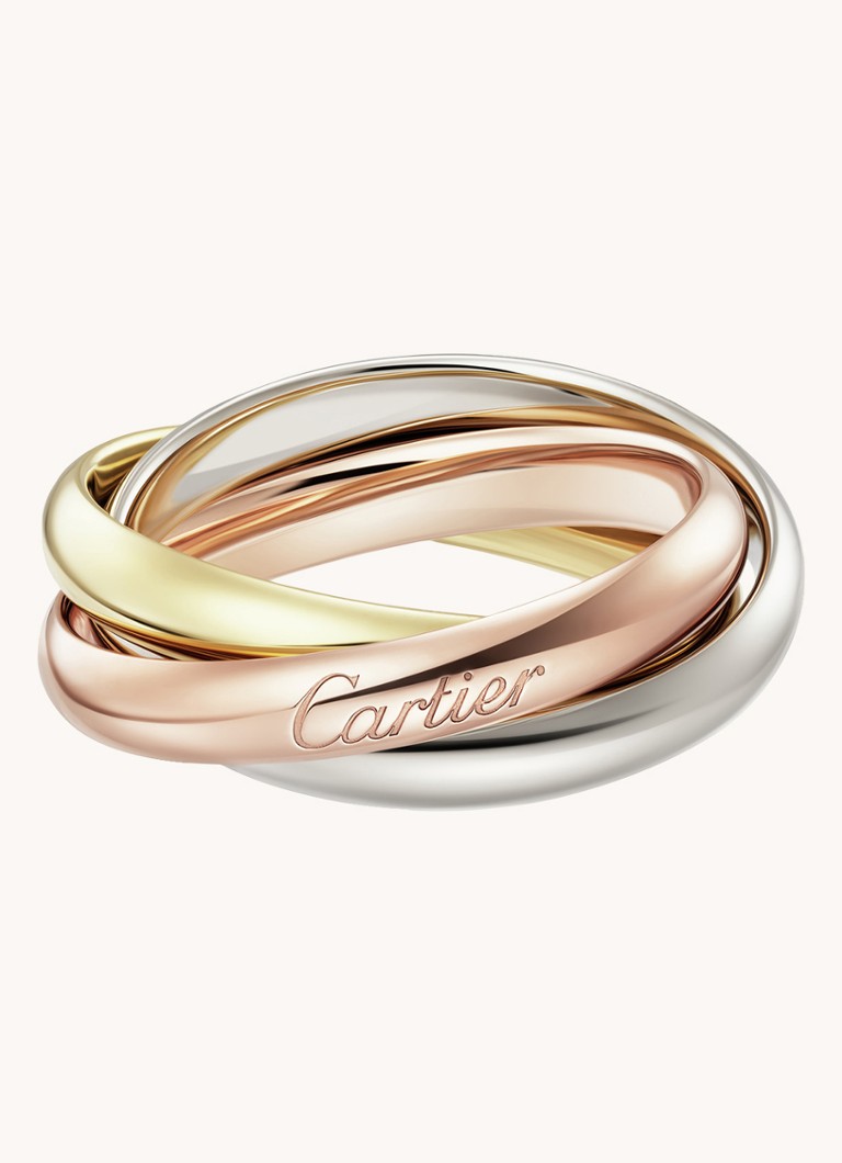 Cartier Dames Trinity ring medium van 18 karaat rosé-, wit-, en geelgoud CRB4234200 in de kleur Multicolor