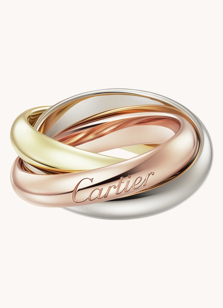 Cartier Dames Trinity ring large van 18 karaat wit-, geel- en roségoud CRB4236100 in de kleur Multicolor