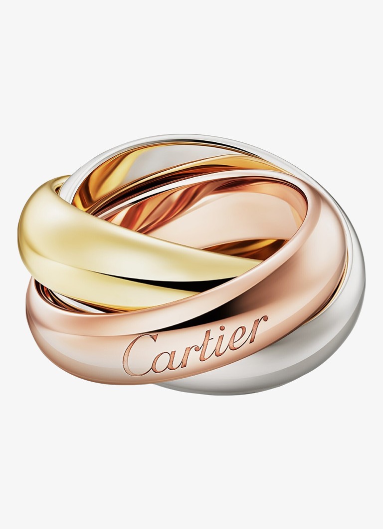 Cartier Heren Trinity ring, extra-large model van 18 karaat geel- rosé - en witgoud CRB42398 in de kleur Goud