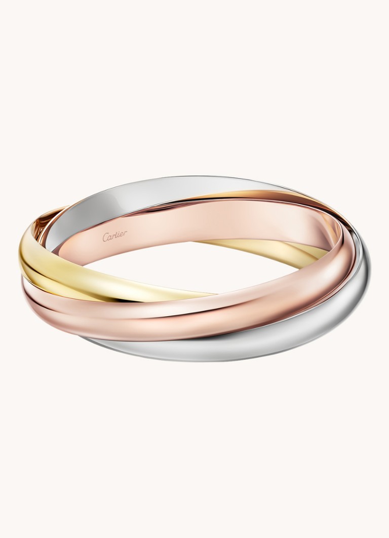 Cartier Dames Trinity XL bangle van 18 karaat geel- rosé - en witgoud CRB6077917 in de kleur Goud
