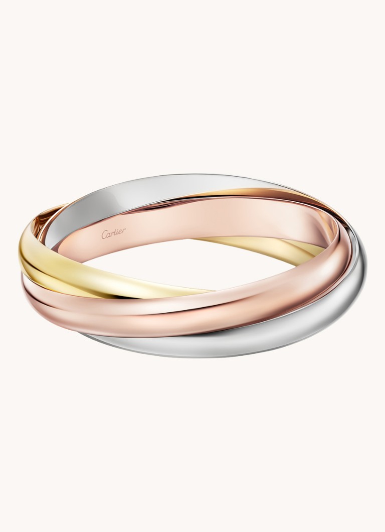 Cartier Dames Trinity de Cartier XL bangle van 18 karaat rosé-, geel-, en witgoud CRB6077918 in de kleur Multicolor