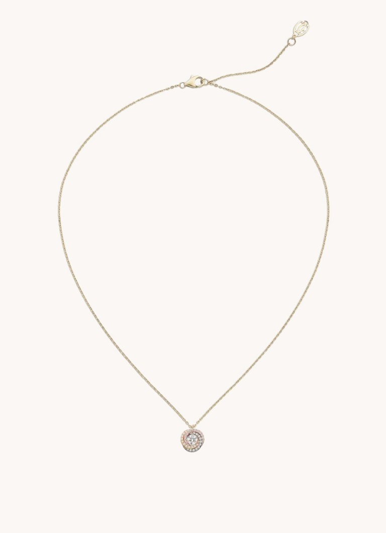 Cartier Dames Trinity de Cartier ketting van 18 karaat rosé-, wit,- en geelgoud met diamanten CRB7224807 in de kleur Goud