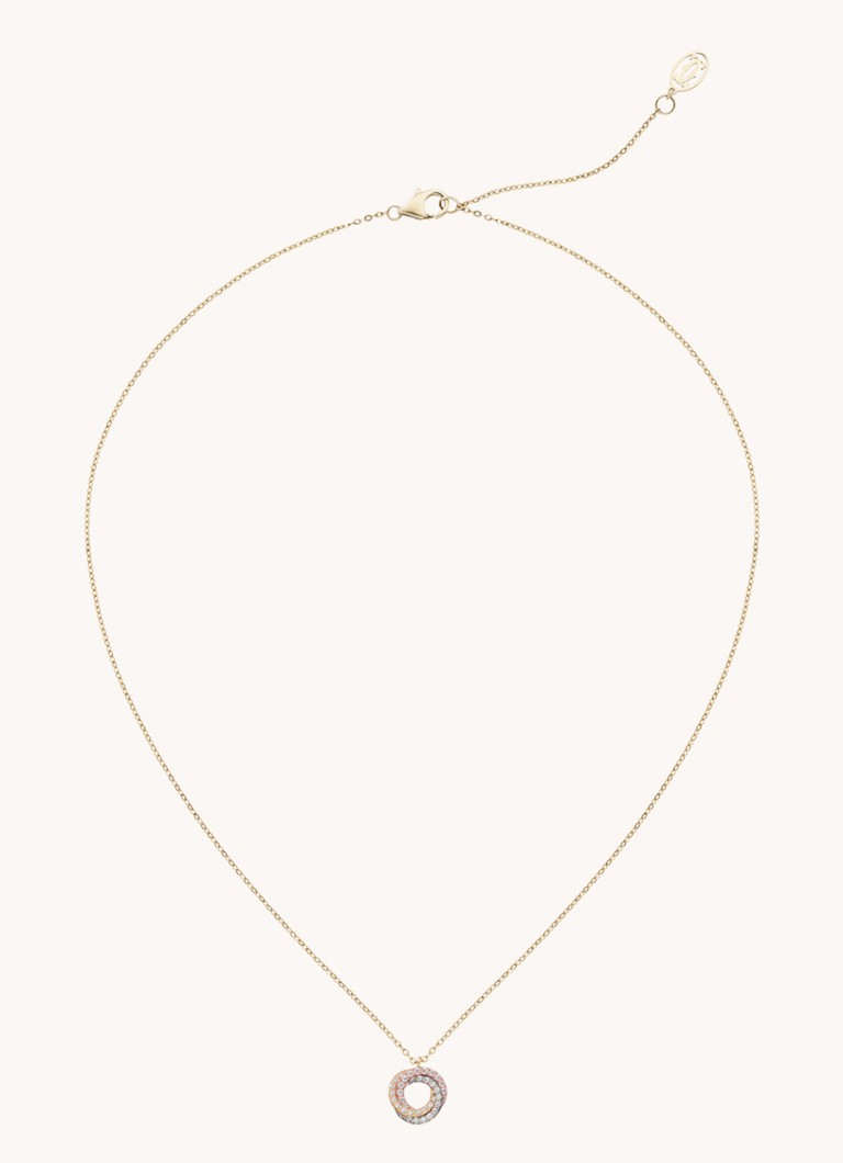 Cartier Dames Trinity de Cartier ketting van 18 karaat rosé-, geel-, en witgoud met diamanten CRB7224843 in de kleur Goud