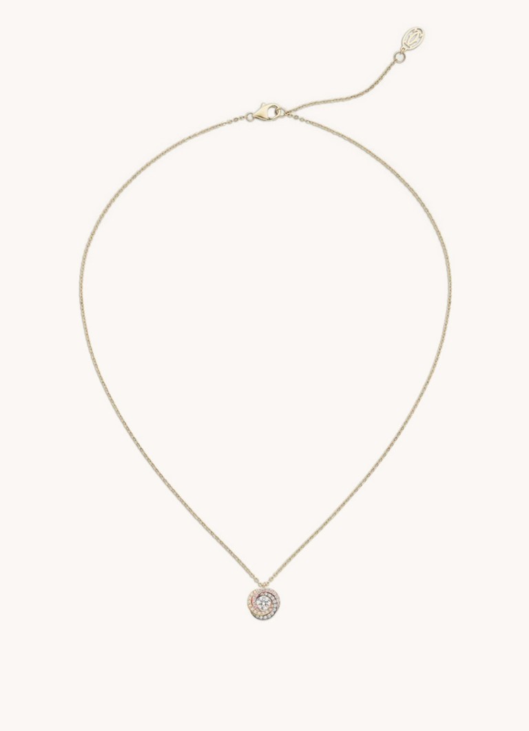 Cartier Dames Trinity de Cartier ketting van 18 karaat rosé-, geel-, en witgoud met diamanten CRB7224844 in de kleur Goud