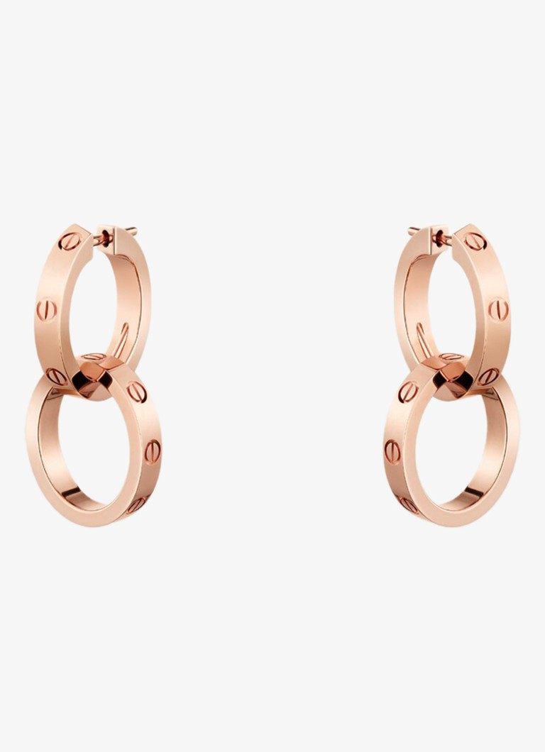 Cartier Dames LOVE oorringen van 18 karaat roségoud CRB8301498 in de kleur Roségoud