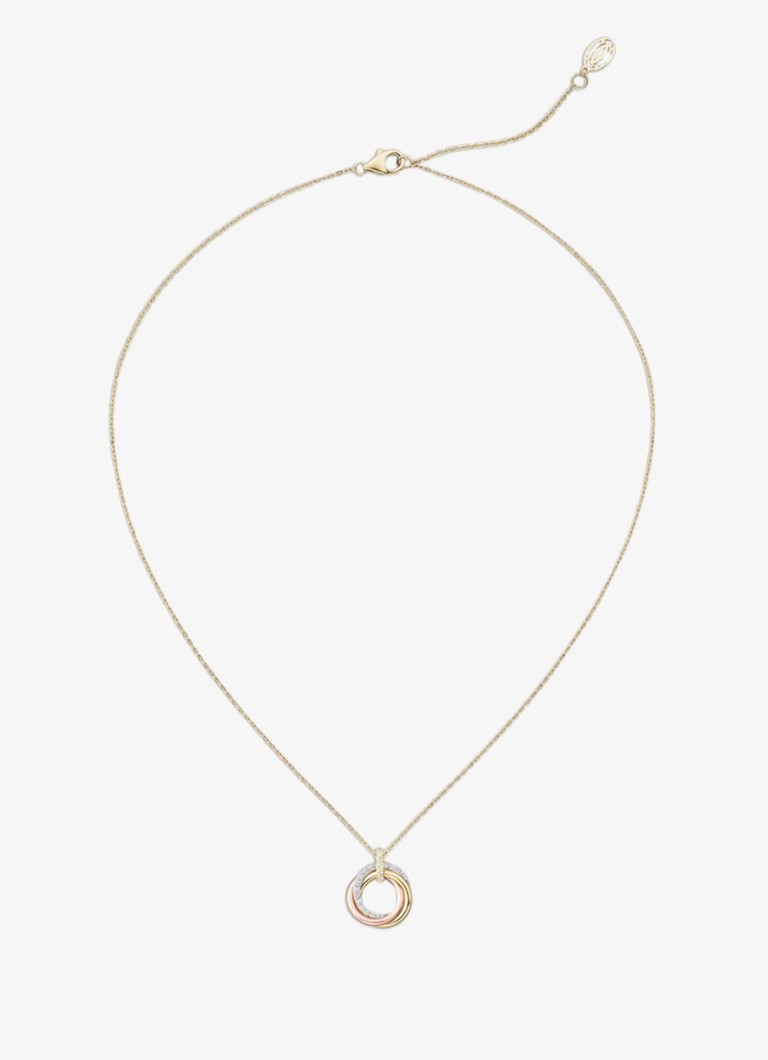 Cartier Dames Trinity ketting van 18 karaat rosé-, geel-, en witgoud met 33 diamanten CRB7224849 in de kleur Multicolor