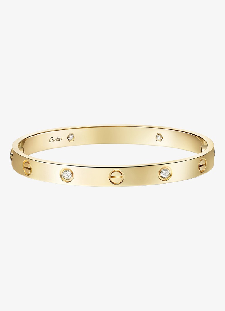 Cartier Dames LOVE bangle, klassiek model van 18 karaat geelgoud met 0.42 ct diamant CRB6070017 in de kleur Geelgoud