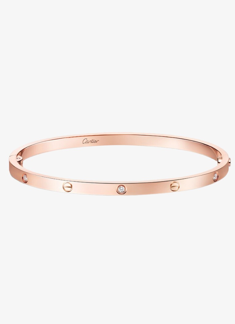 Cartier Dames LOVE Small armband van 18 karaat roségoud met 6 diamanten CRB6079315 in de kleur Roségoud