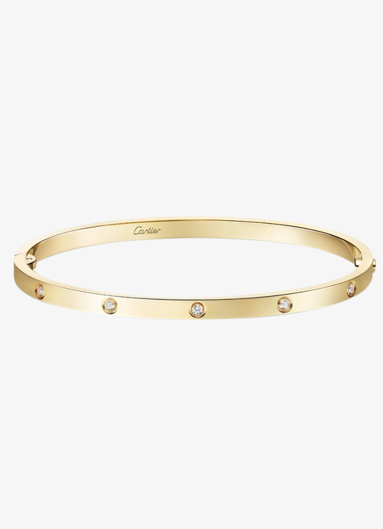Cartier Dames LOVE armband van 18 karaat geelgoud met 10 diamanten CRB6079715 in de kleur Geelgoud