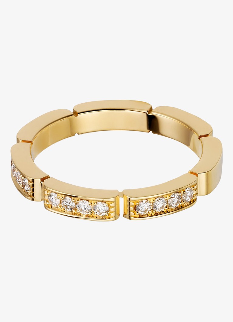 Cartier Dames Maillon Panthère trouwring van 18 karaat geelgoud met 0.15 ct diamant CRB4221100 in de kleur Geelgoud