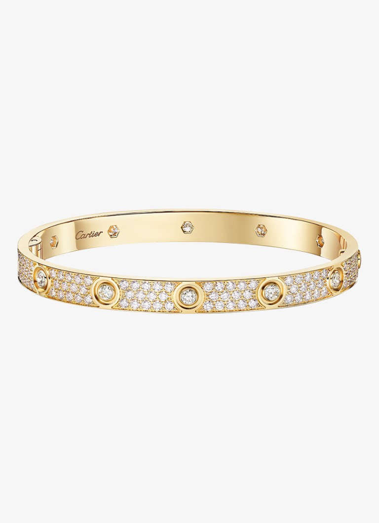 Cartier Dames LOVE armband, klassiek model van 18 karaat geelgoud met 4.04 ct diamant CRN6727317 in de kleur Geelgoud