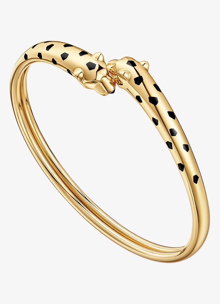 Cartier Dames Panthère de Cartier armband van 18 karaat geelgoud met onyx en tsavoriet granaat CRN6730715 in de kleur Geelgoud