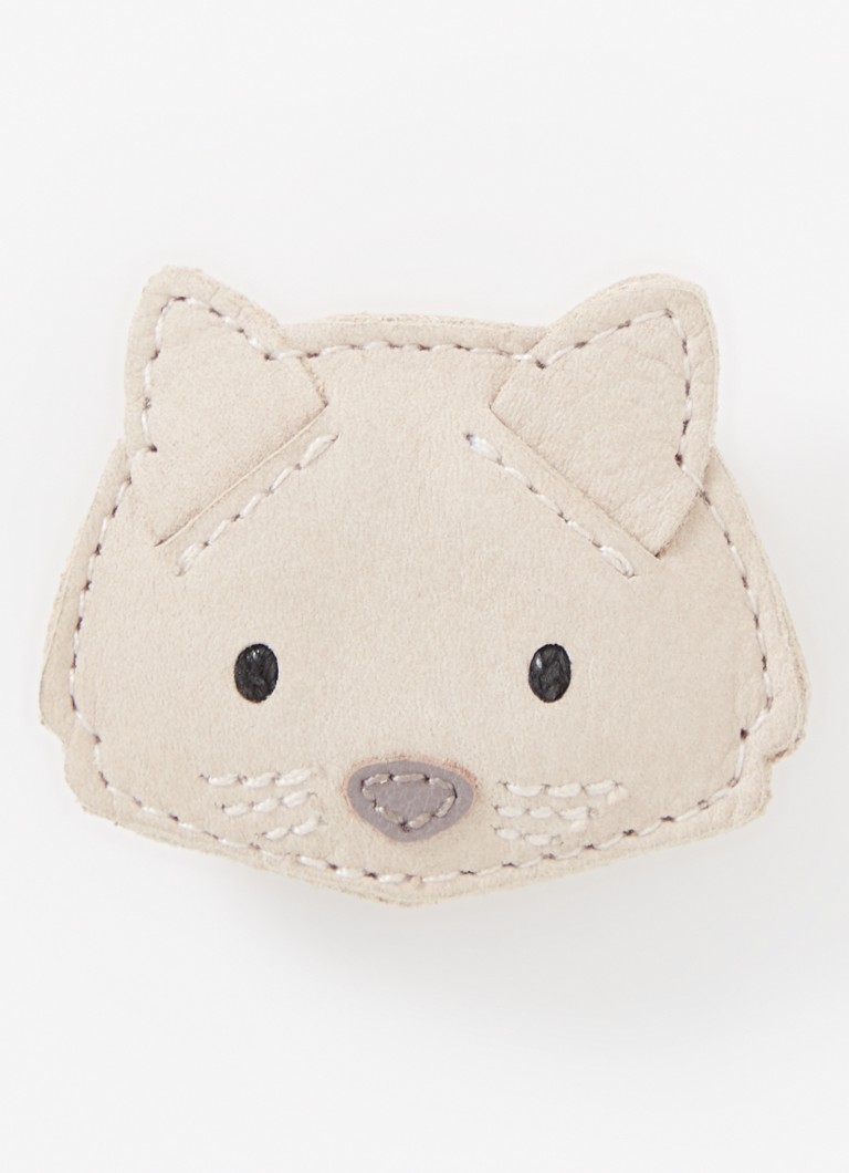 Donsje Amsterdam Meisjes Josy Classic Cat haarclip van leer in de kleur Ivoor, maat: ONE SIZE
