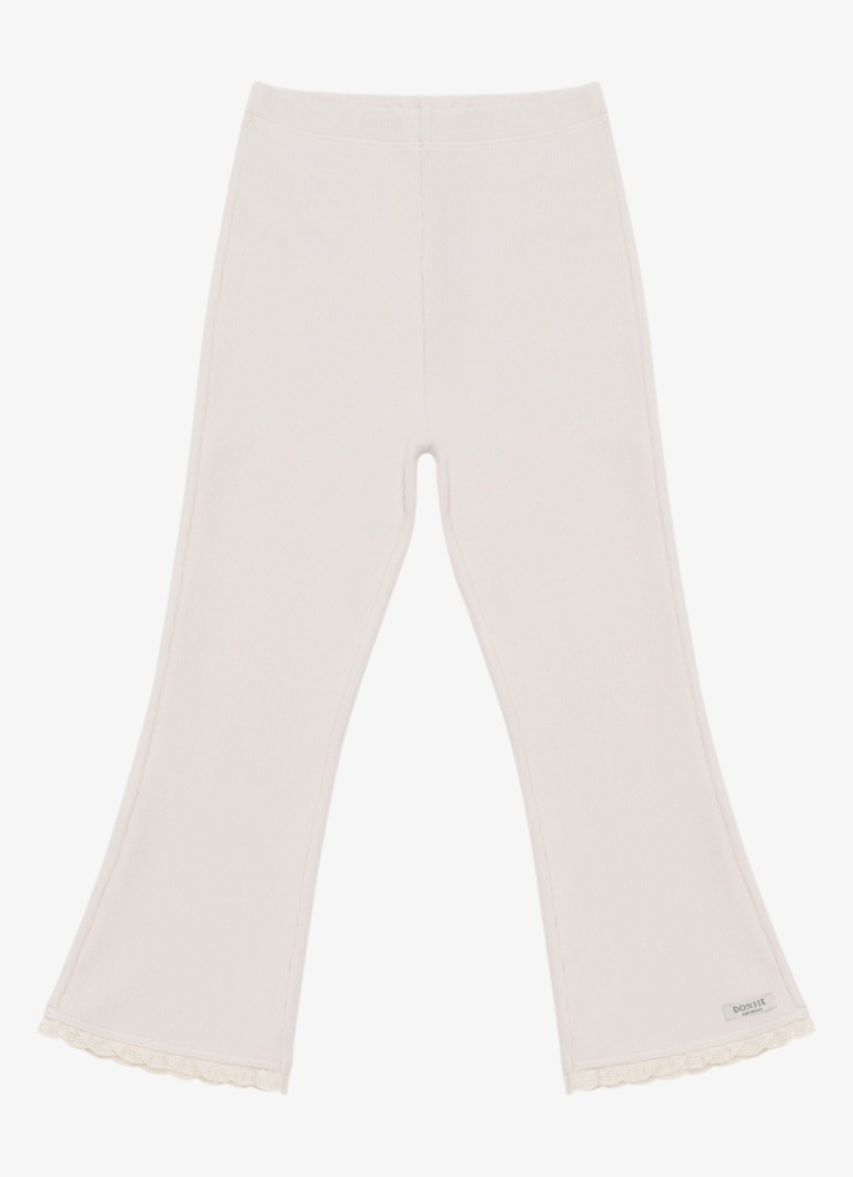 Donsje Amsterdam Meisjes Jentje flared ribgebreide broek in de kleur Oudroze, maat: 4Y-5Y=110