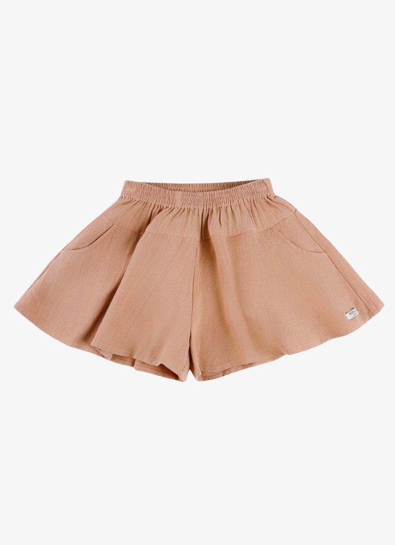 Donsje Amsterdam Meisjes Mazena wide fit korte broek in de kleur Lichtbruin, maat: 4Y-5Y=110