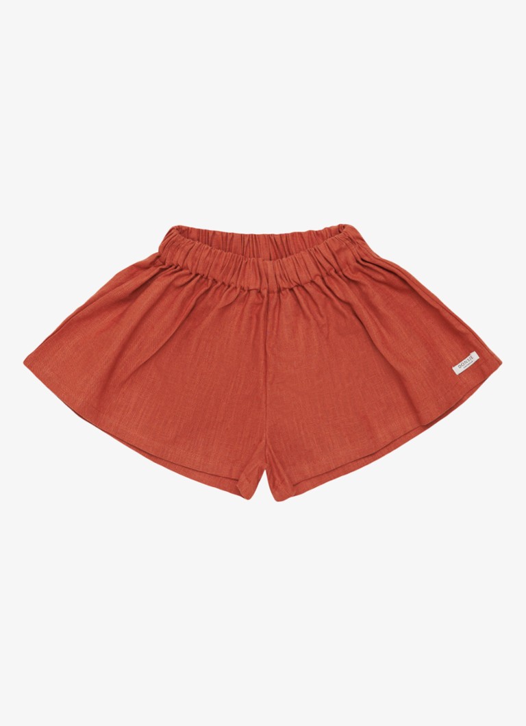 Donsje Amsterdam Jongens Jorin korte broek in linnenblend in de kleur Lichtroze, maat: 7Y-8Y=128