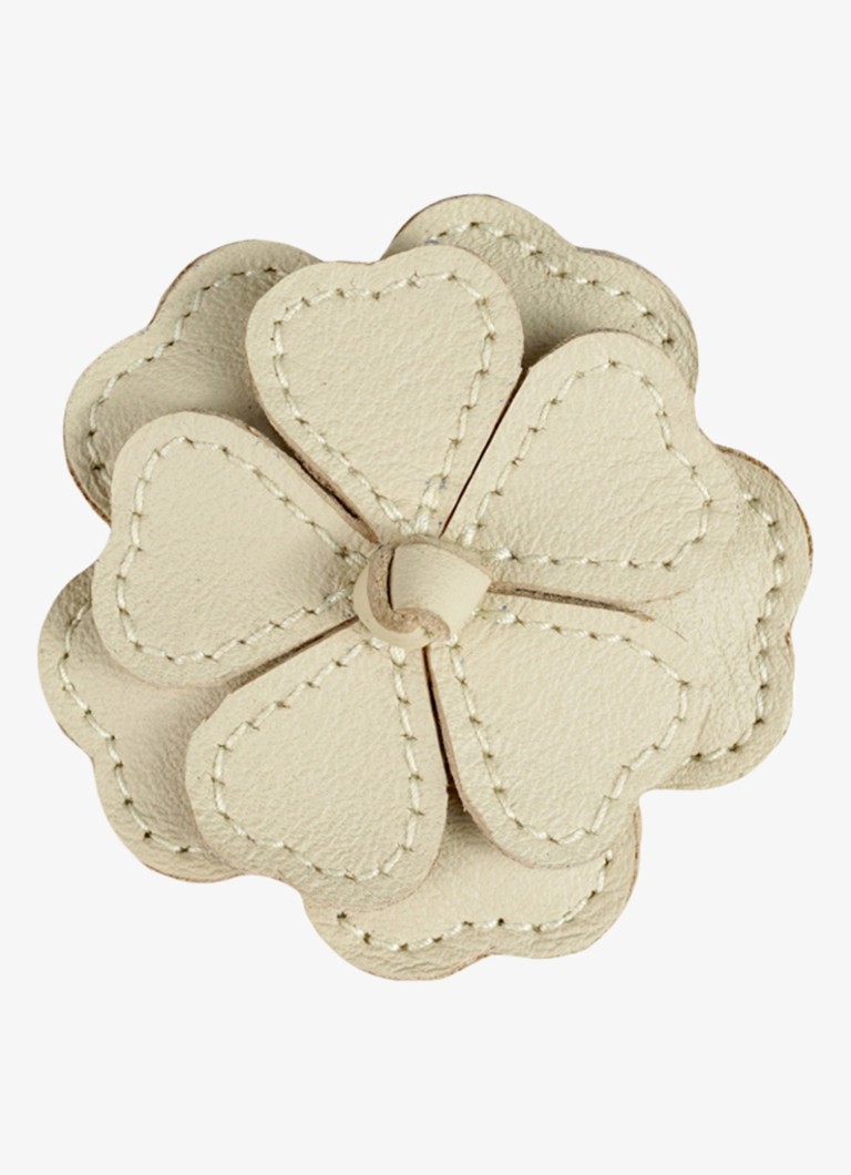 Donsje Amsterdam Meisjes Zaza Fields White Buttercup haarclip van leer