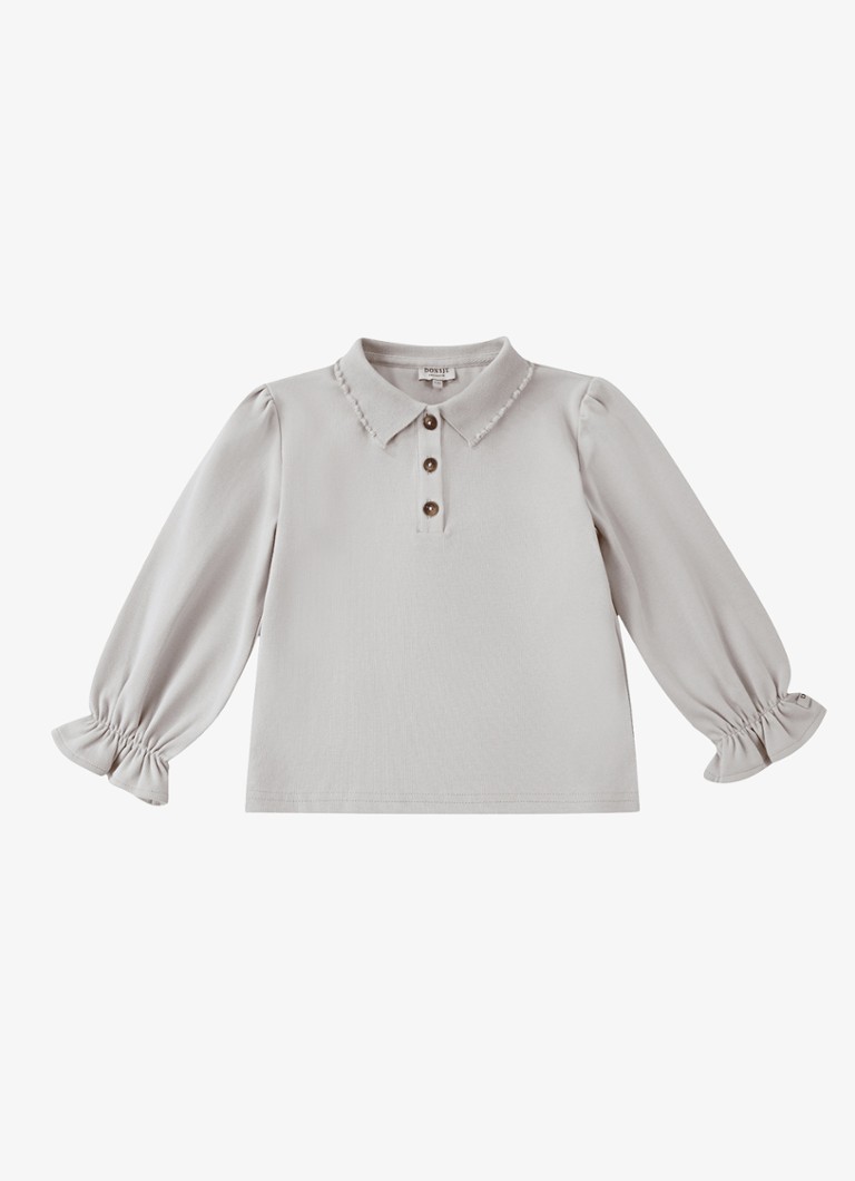 Donsje Amsterdam Meisjes Pluimpje vest met kraag in de kleur Beige, maat: 6-7Y=122