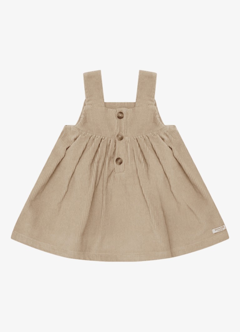 Donsje Amsterdam Meisjes Thewa jurk van corduroy in de kleur Beige, maat: 5-6Y=116