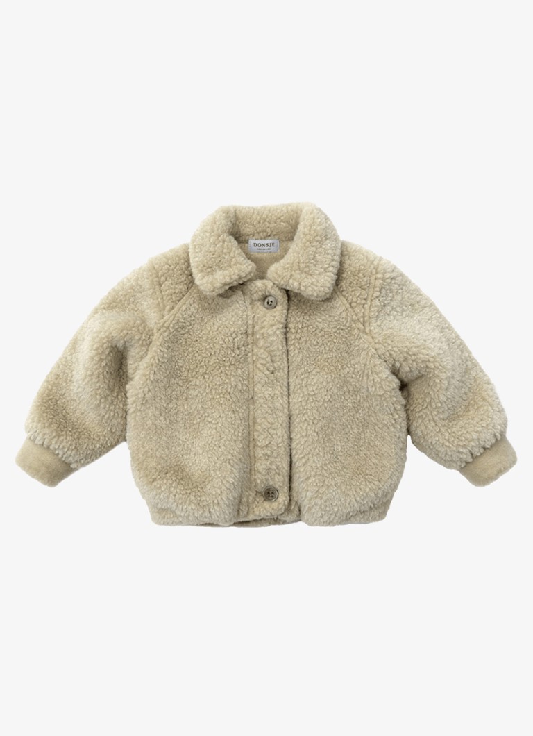 Donsje Amsterdam Meisjes Zowie jack van teddy in de kleur Beige, maat: 3-4Y=104