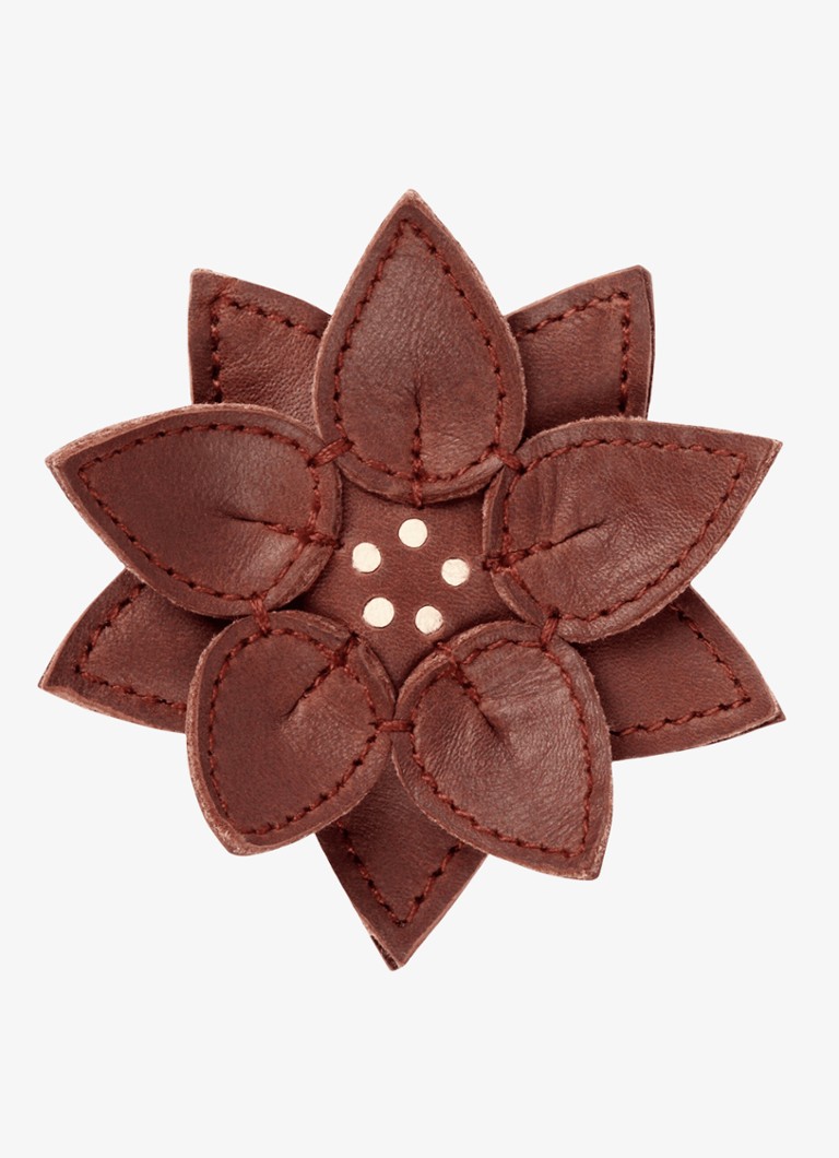 Donsje Amsterdam Meisjes Wonda Winter Flower haarclip van leer
