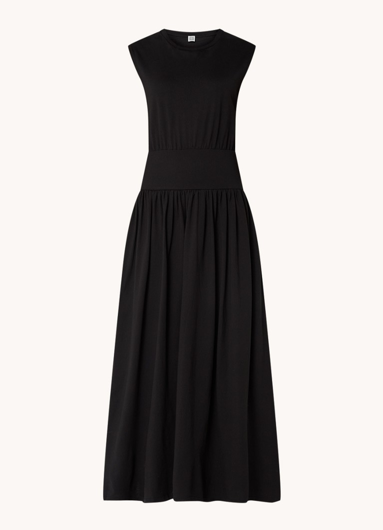 TOTEME Dames Maxi jurk van katoen in de kleur Zwart, maat: M