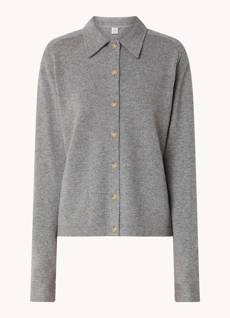 TOTEME Dames Raglan fijngebreide vest van kasjmier in de kleur Grijsmele, maat: S