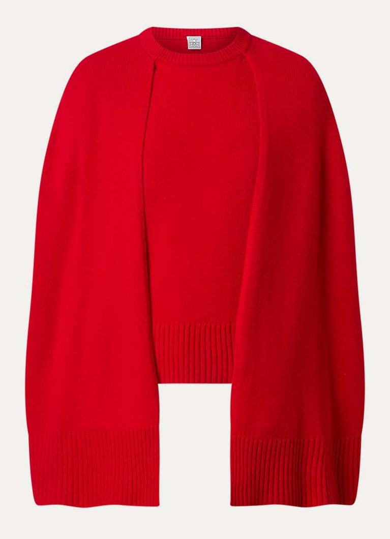 TOTEME Dames Fijngebreide trui van kasjmier in de kleur Rood, maat: M