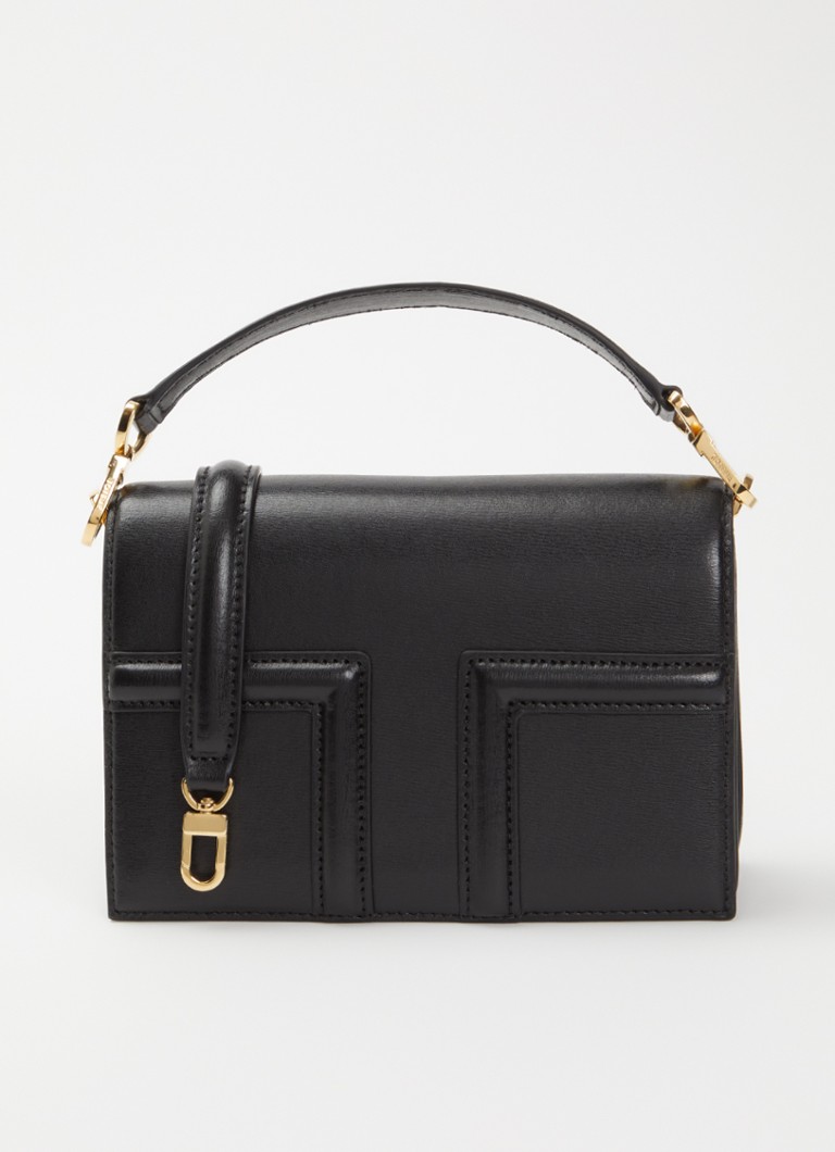 TOTEME Dames Mini T-flap handtas van leer in de kleur Zwart, maat: One Size