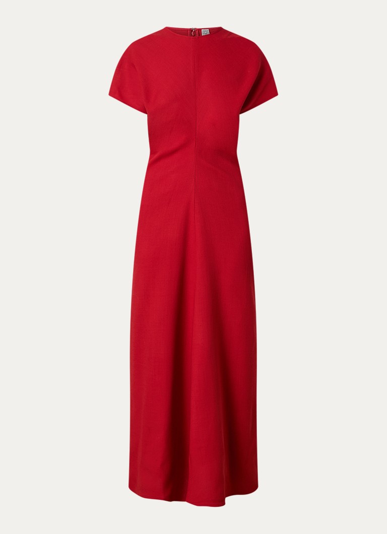 TOTEME Dames Maxi jurk van wol in de kleur Rood, maat: 40