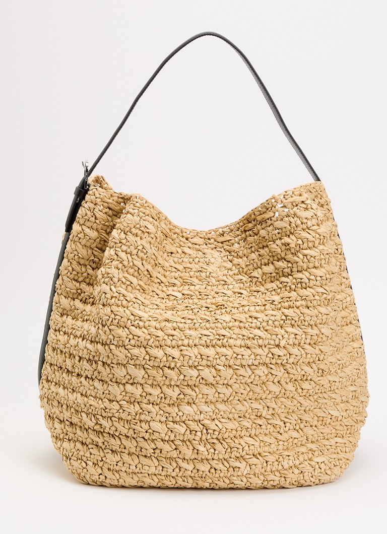 TOTEME Dames Shopper met details van leer in de kleur Beige, maat: One Size