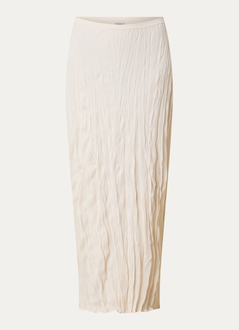 TOTEME Dames High waist midi rok met plooien in de kleur Vanillegeel, maat: XS