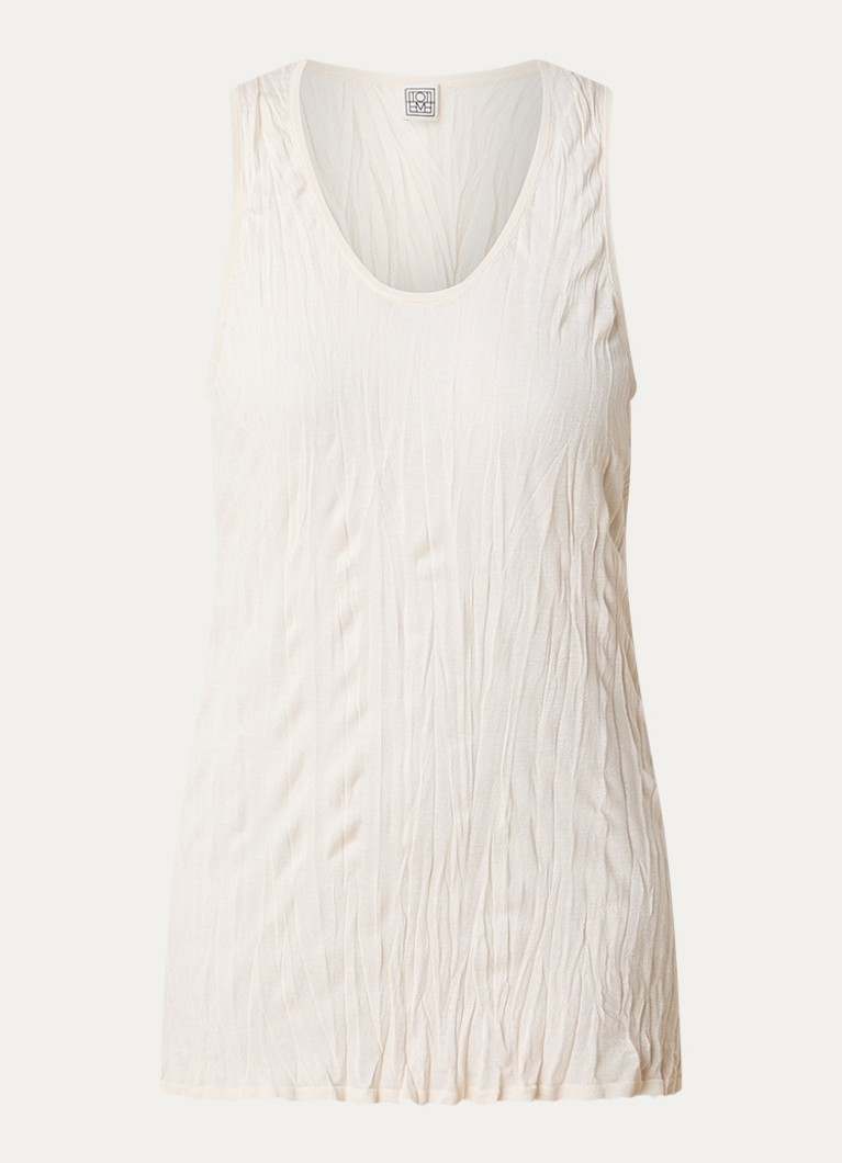 TOTEME Dames Tanktop met structuur in de kleur Vanillegeel, maat: S
