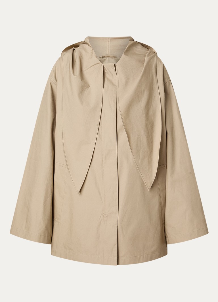 TOTEME Dames Parka met sjaalkraag en steekzakken in de kleur Khaki, maat: 40