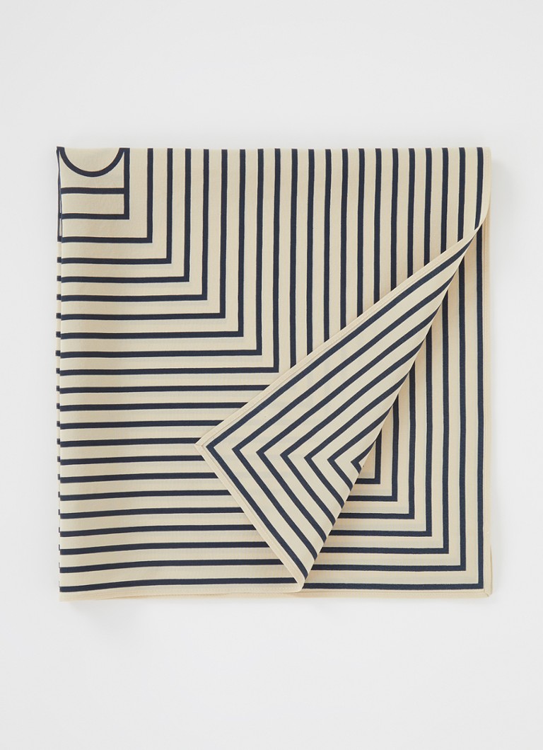 TOTEME Dames Sjaal van zijde met streepprint 55 x 55 cm in de kleur Beige, maat: 1 size