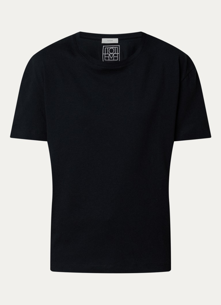 TOTEME Dames T-shirt met ronde hals in de kleur Zwart, maat: XS