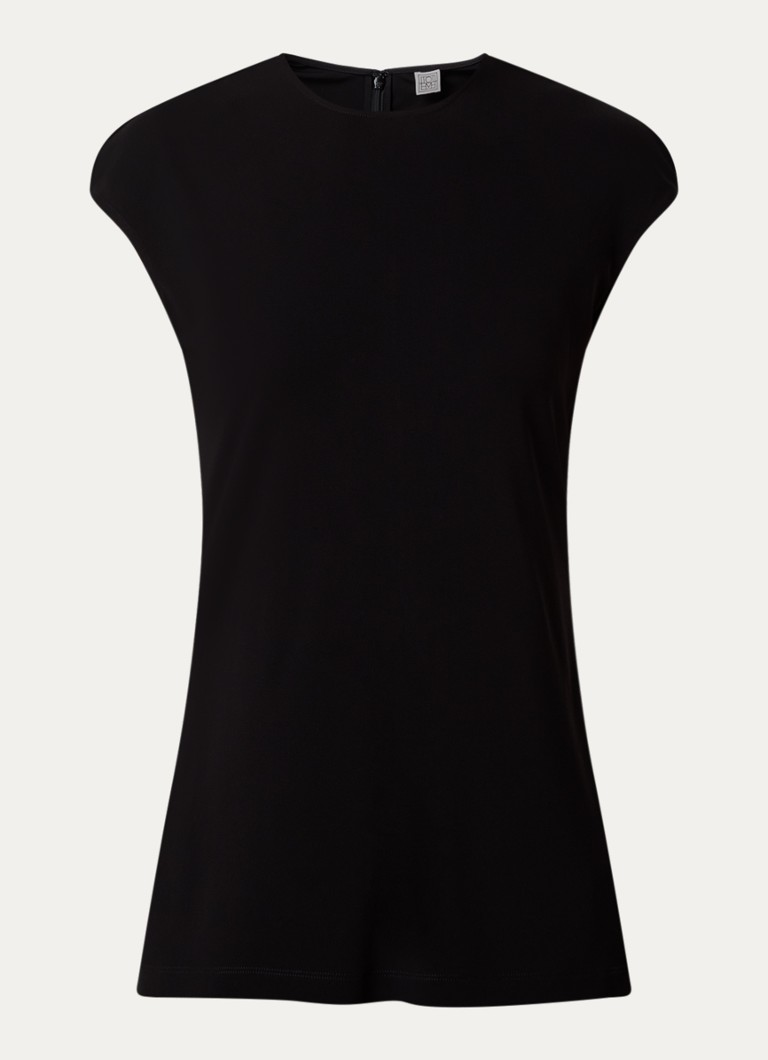TOTEME Dames Mouwloze top met stretch in de kleur Zwart, maat: XS