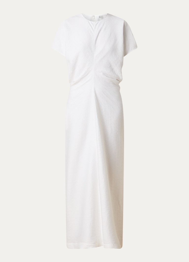TOTEME Dames Maxi jurk met structuur en gedrapeerd detail in de kleur Gebroken wit, maat: 36